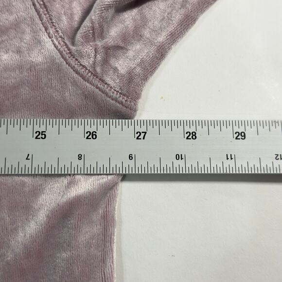 Free People We The Free Valerie Velvet Velour Short Sleeve Top Purple L - Picture 6 of 9